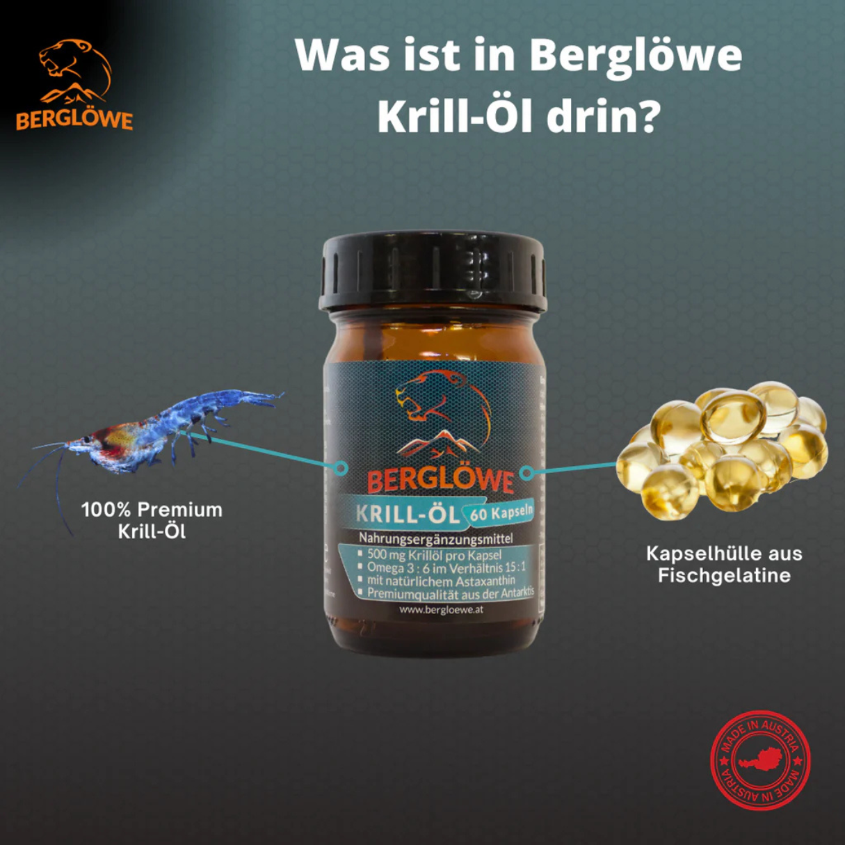 Berglöwe Omega 3 aus Krill-Öl 44g-88g