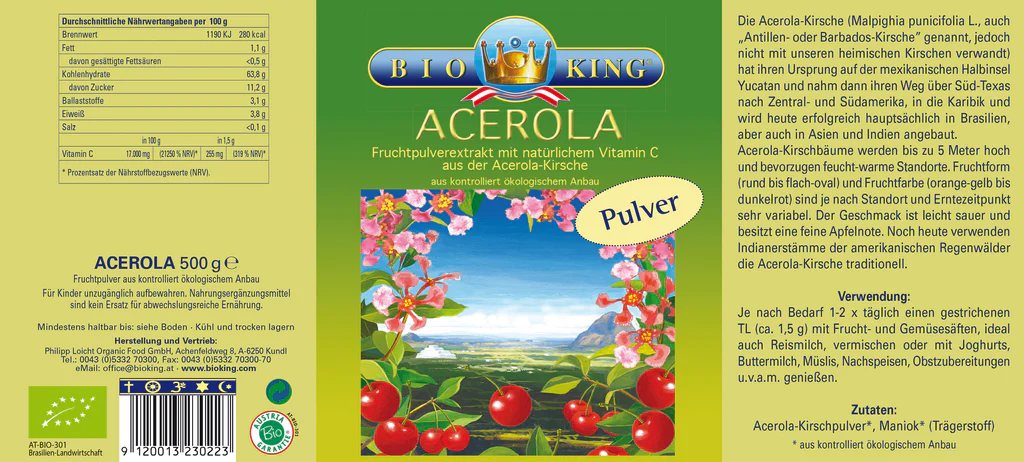 BioKing Bio Acerola Fruchtpulver