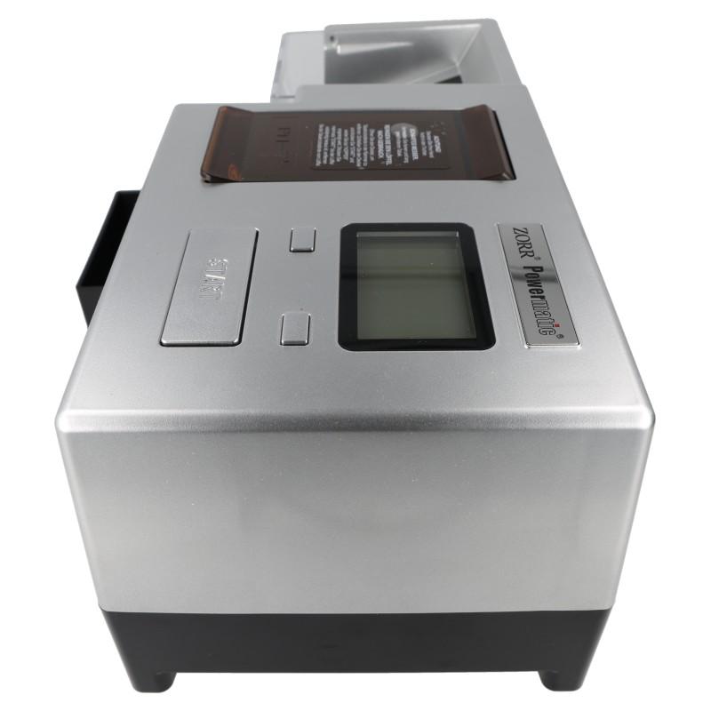 Powermatic 5 + Plus Deluxe Stopfmaschine Silber mit Schredder