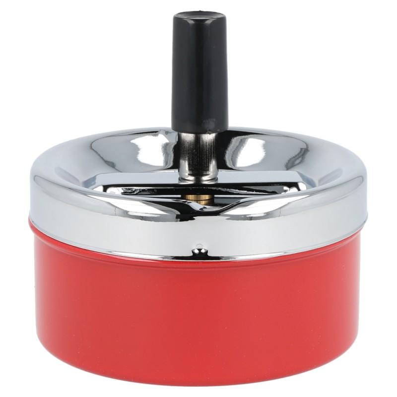 Aschenbecher Windascher Rot Chrom 9 cm