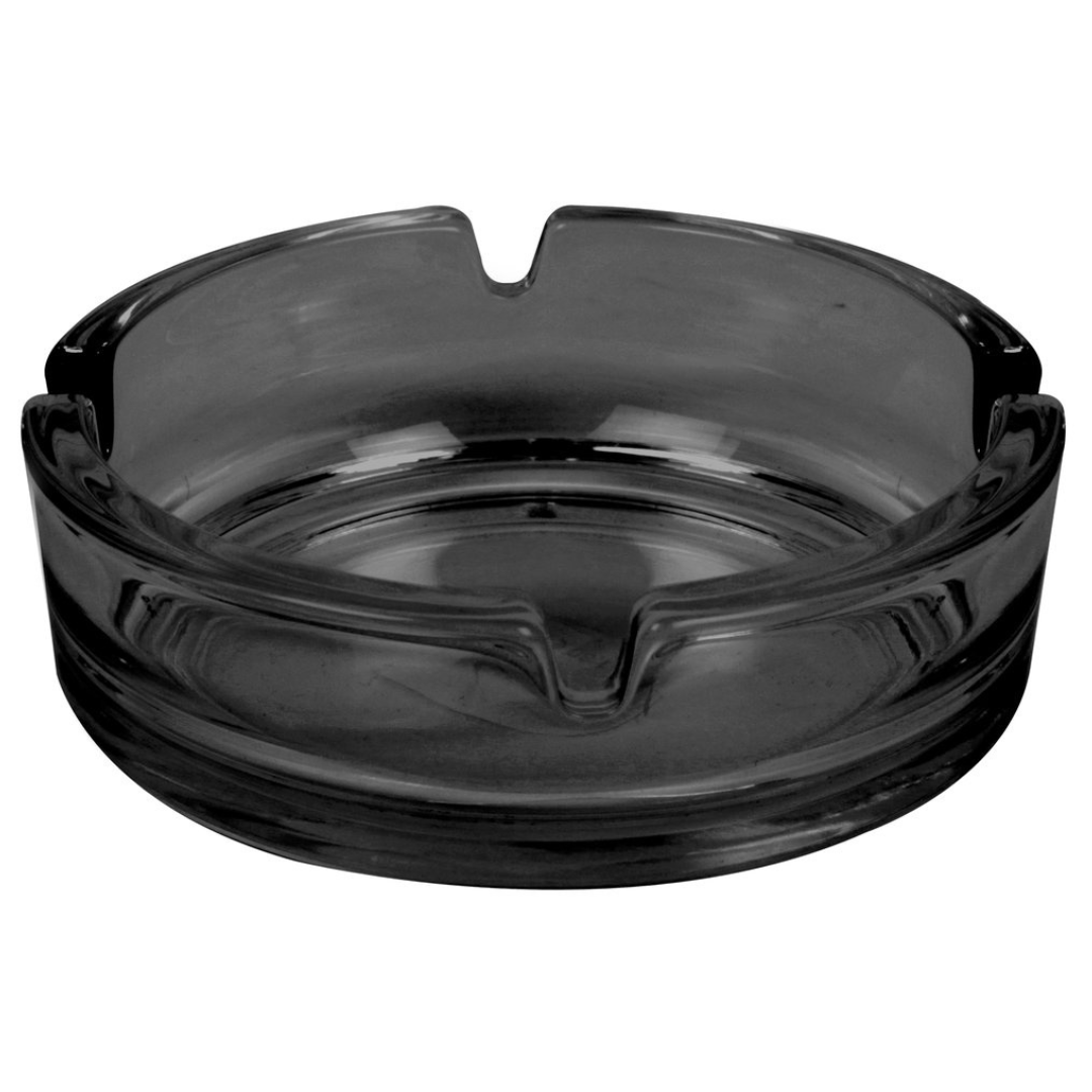 Glasaschenbecher Schwarz 10,5 cm Ø 6er Set