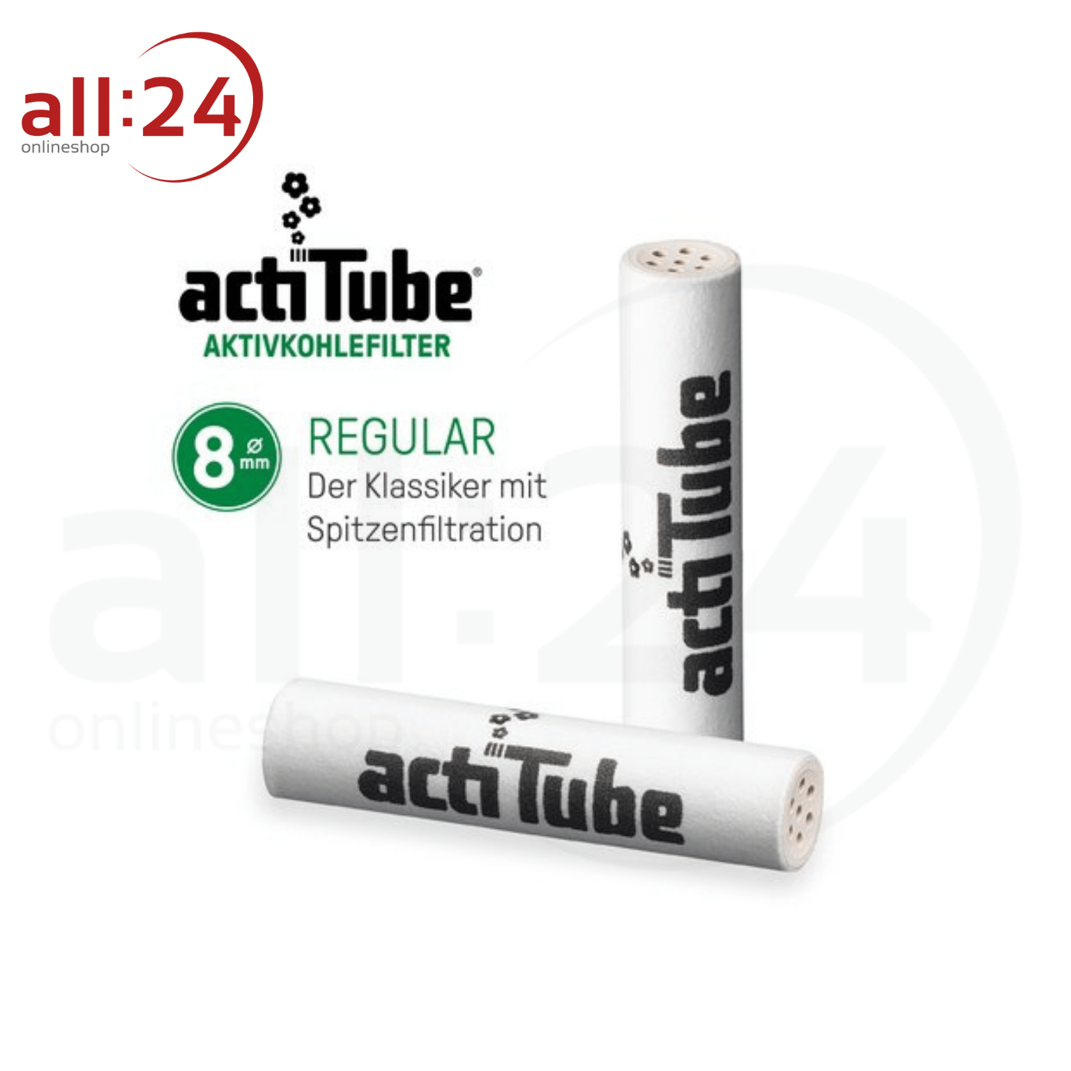ActiTube Aktivkohlefilter 8mm  - 100er Box
