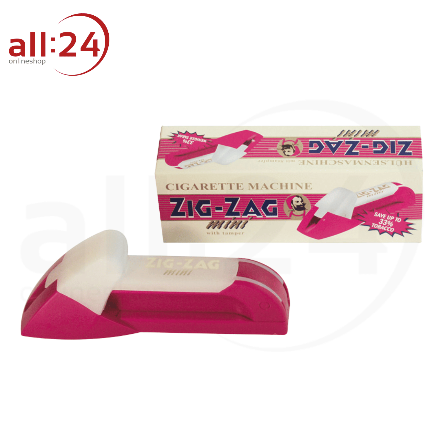 ZIG ZAG Zigarettenstopfer Mini Stopfer mit Stampfer