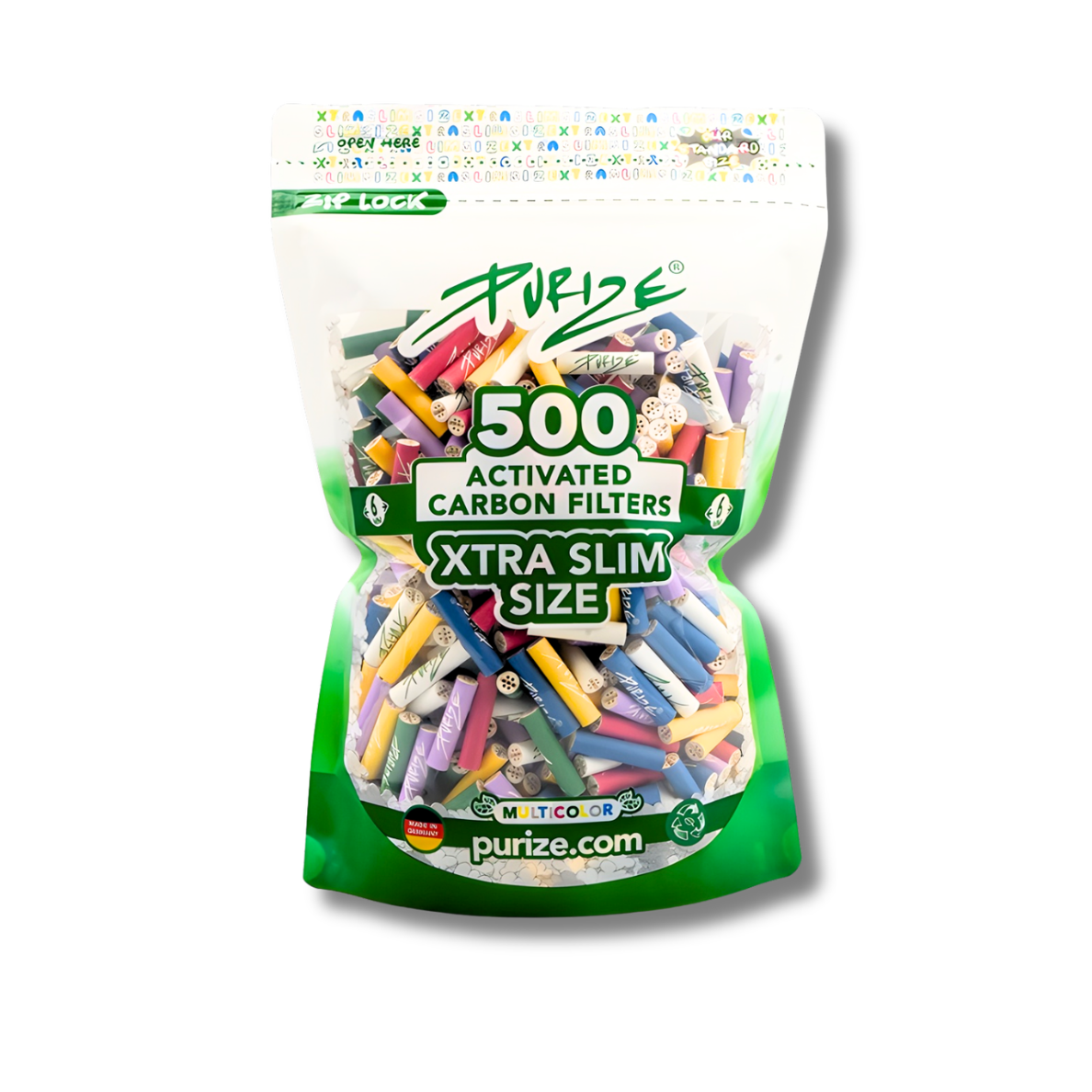 PURIZE Xtra Slim Aktivkohlefilter 500 Stück Ø 6 mm