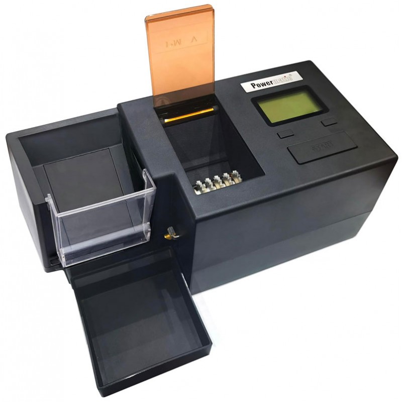 Powermatic 5 + Plus Deluxe Stopfmaschine Schwarz mit Schredder
