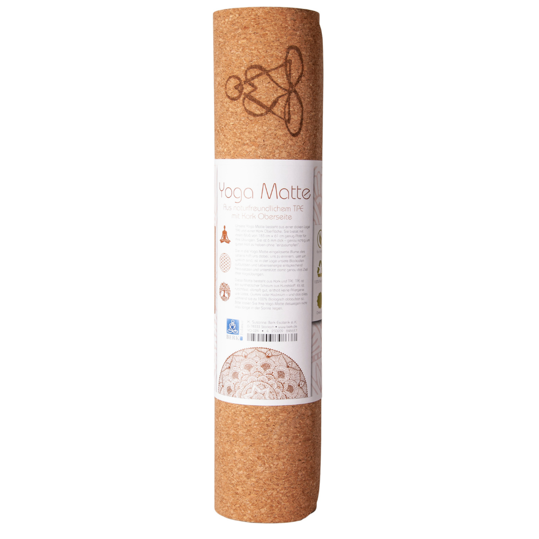 Yogamatte aus Kork Blume des Lebens TPE zweischichtig 6mm