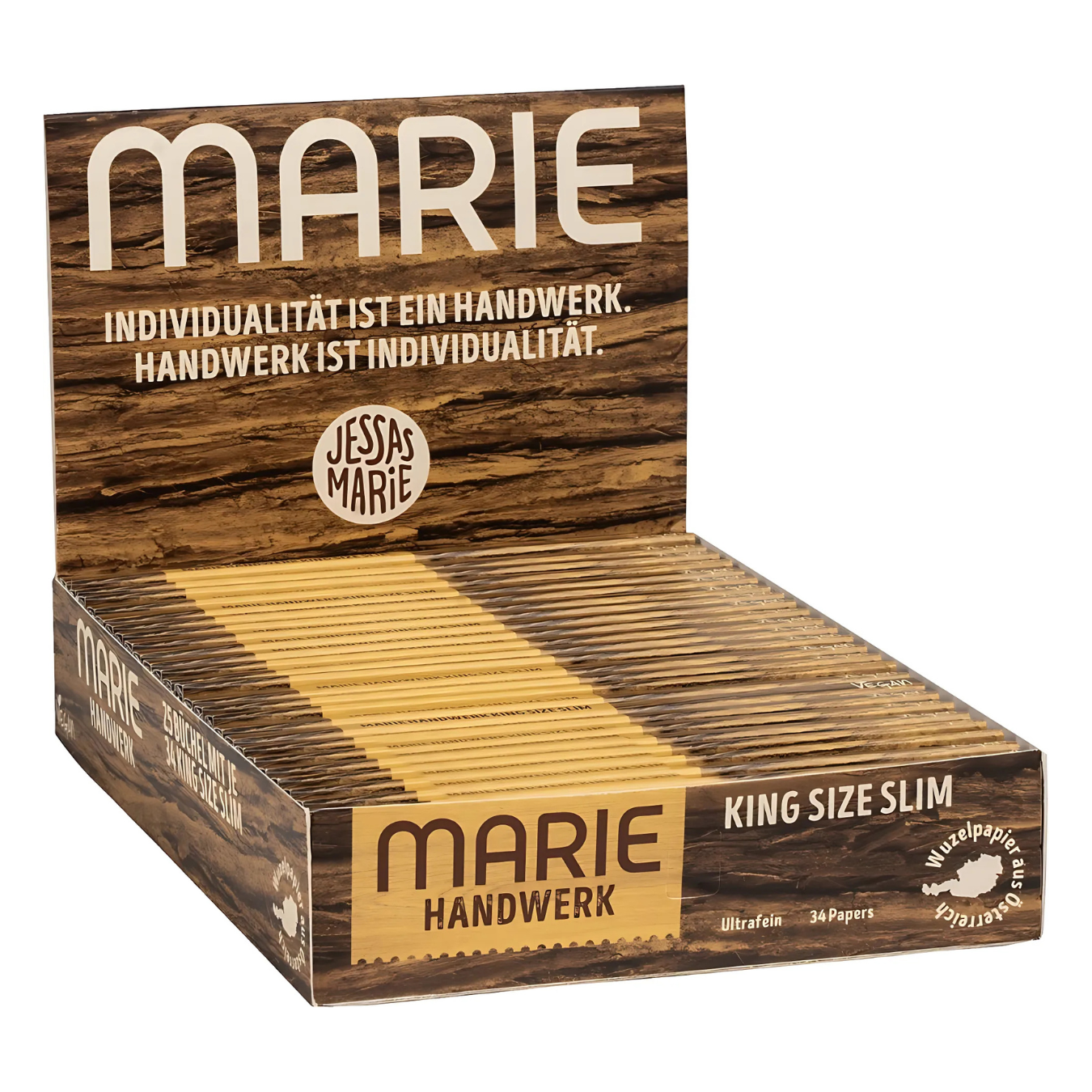 MARIE Brown King Size Slim Papers 25 Stück