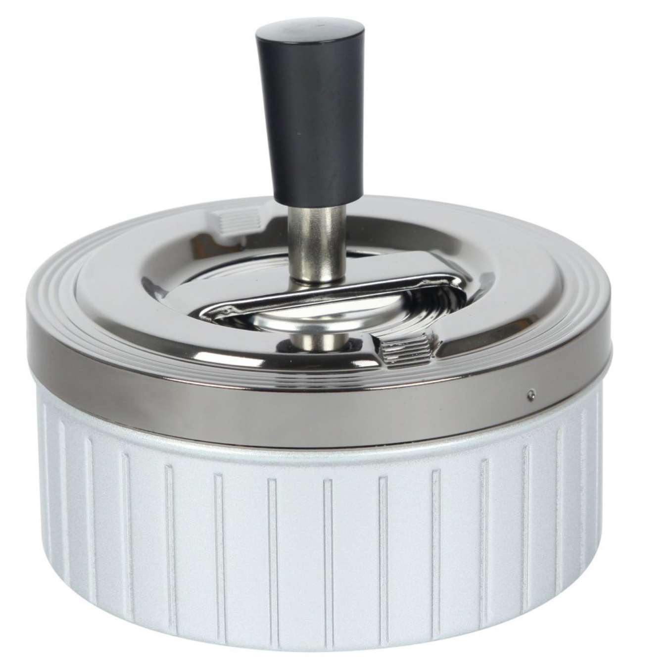 Aschenbecher Drehascher Silber Grau 11 cm Ø