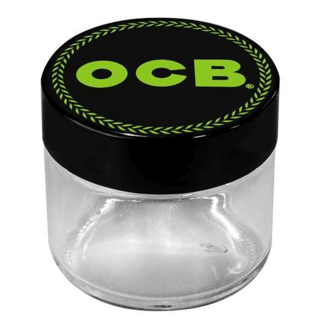 OCB Storage Glas Aufbewahrungsglas Grüne Schrift