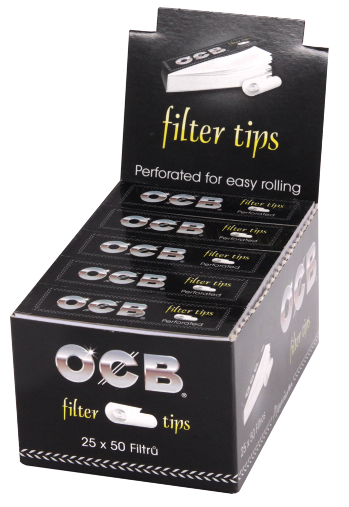 OCB Filter Tips Box 25 Heftchen 50 Blatt