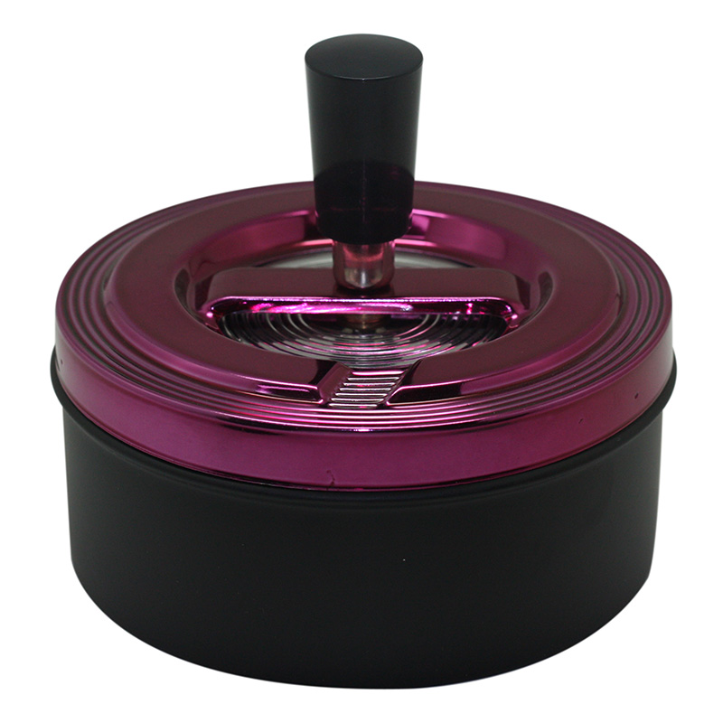 Zorr Aschenbecher Schwarz Matt mit Eisrotem Deckel 11 cm