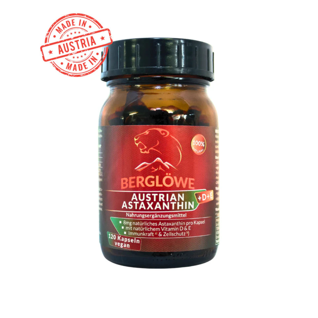 Berglöwe Österreichisches Astaxanthin + Viamin D3 + Vitamin E