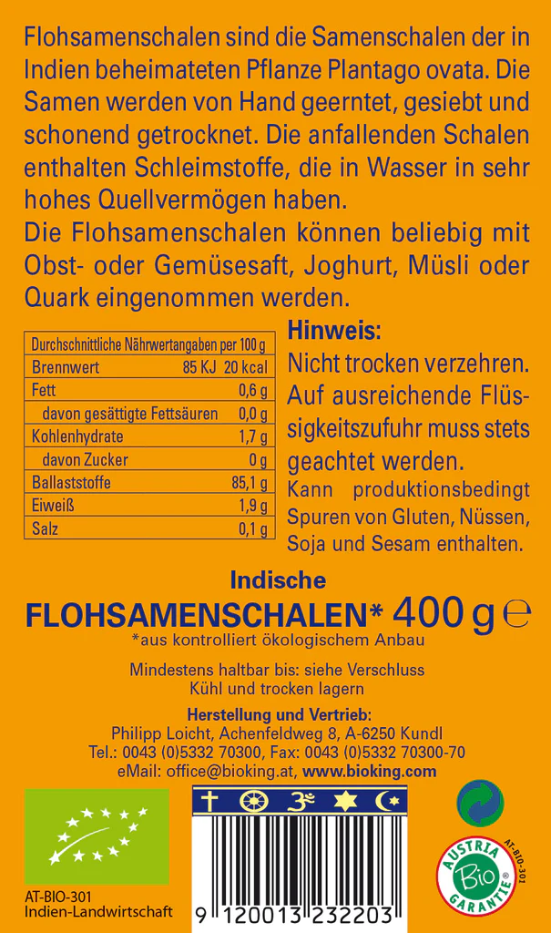 BioKing Bio Flohsamenschalen