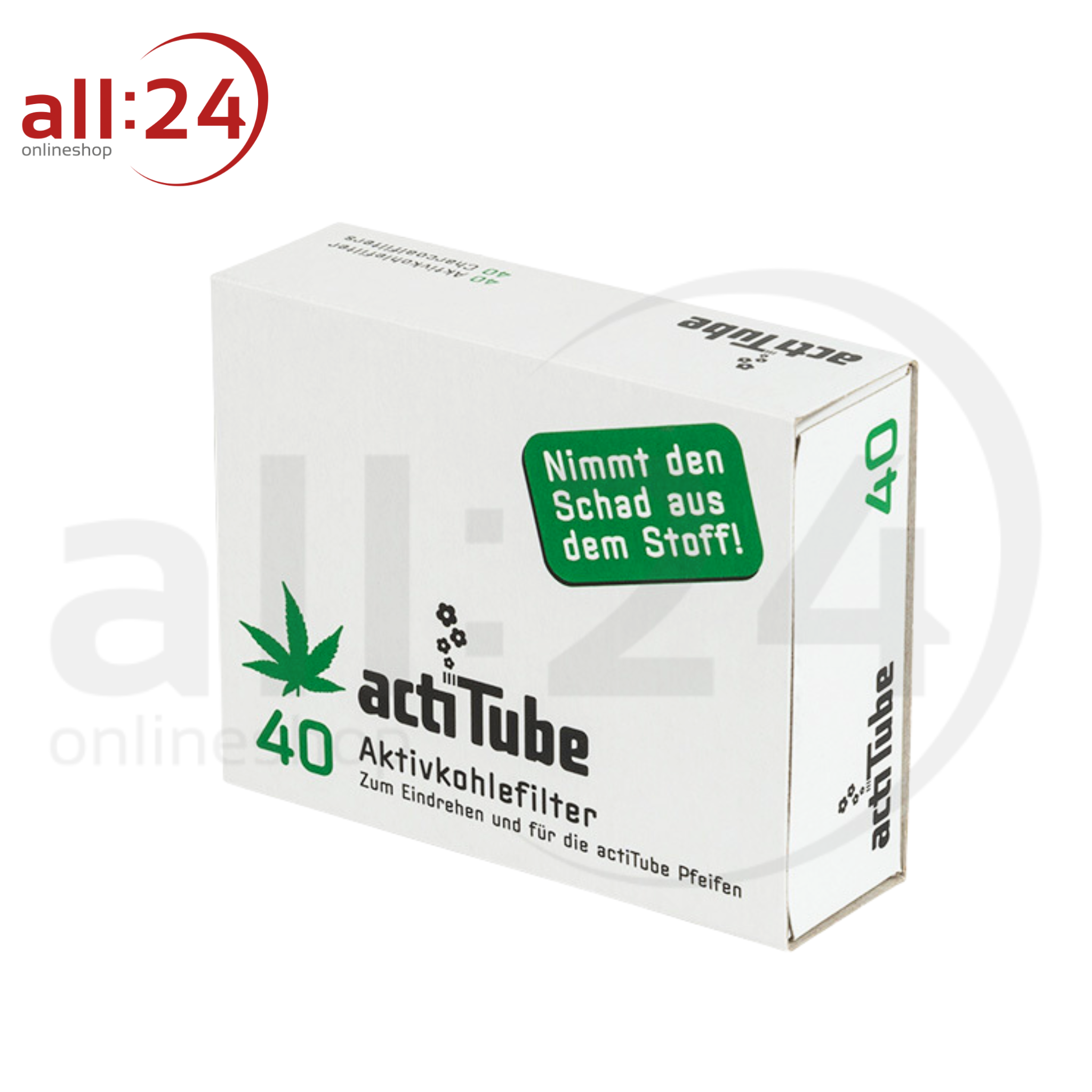 ActiTube Aktivkohlefilter 8mm  - 40er Box