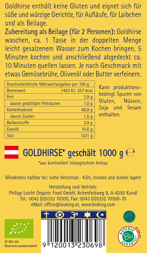BioKing Bio Goldhirse, 500g-1000g