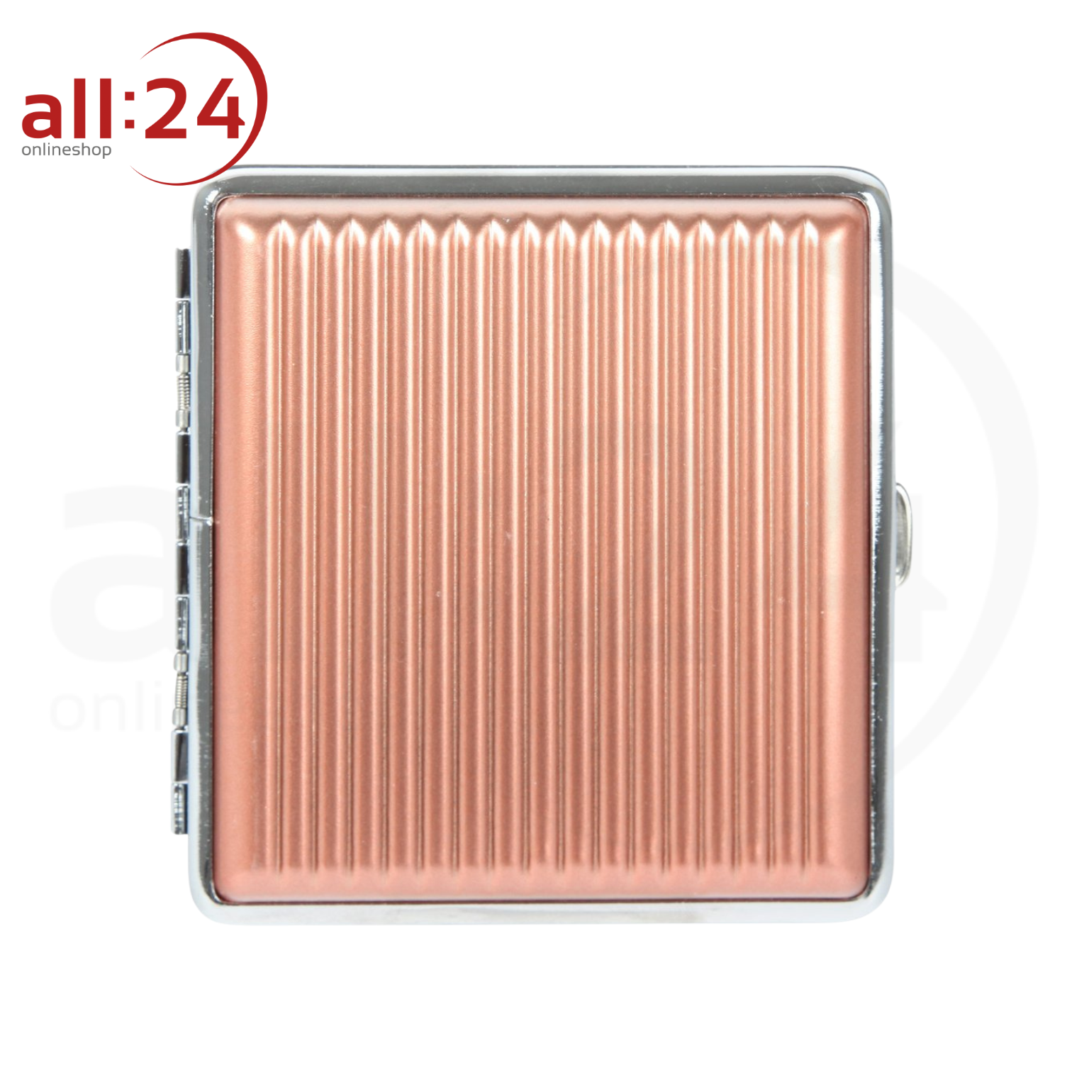 Zigaretten Etui Metall geriffelt Rosé Für 20 Zigaretten