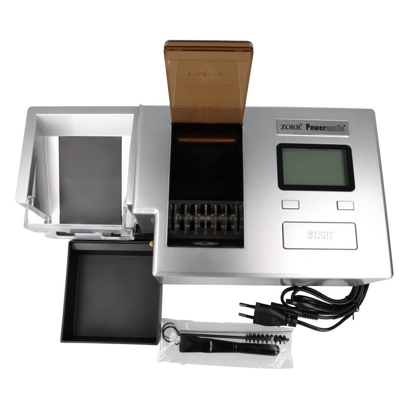 Powermatic 5 + Plus Deluxe Stopfmaschine Silber mit Schredder