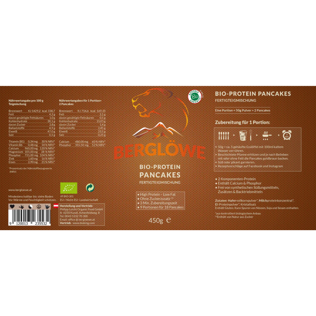 Berglöwe Bio Protein-Pancakes 450g