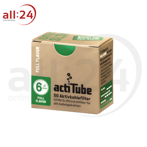 ActiTube Gold Aktivkohlefilter Extra Slim 6mm - 10er Karton mit je 50 Filtern