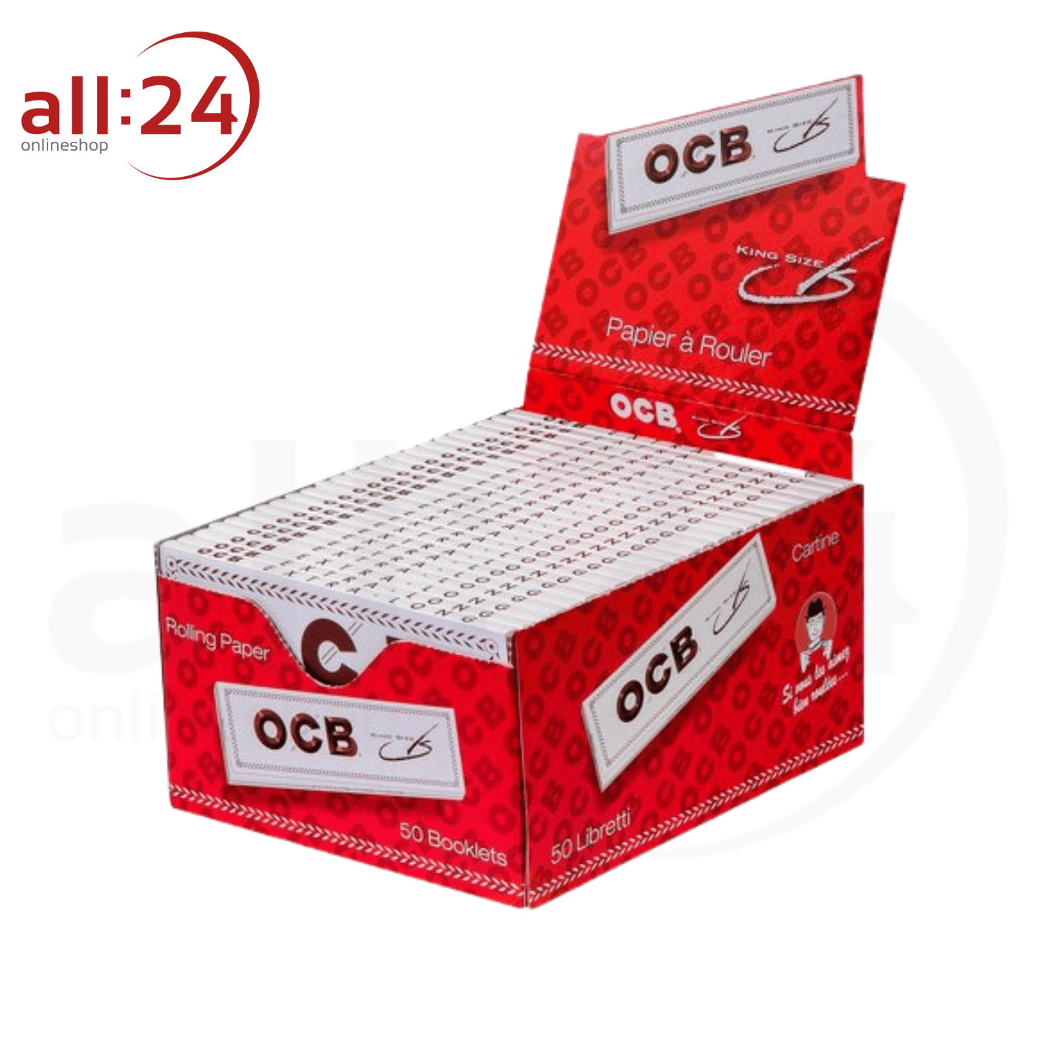 OCB Weiß Lang King Size Zigarettenpapier, 50er Box