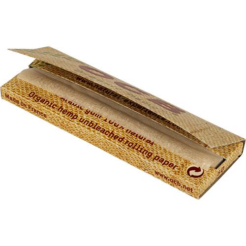 BOX OCB Organic Hemp Single Wide Zigarettenpapier, 50 Stück, 36 x 69 mm