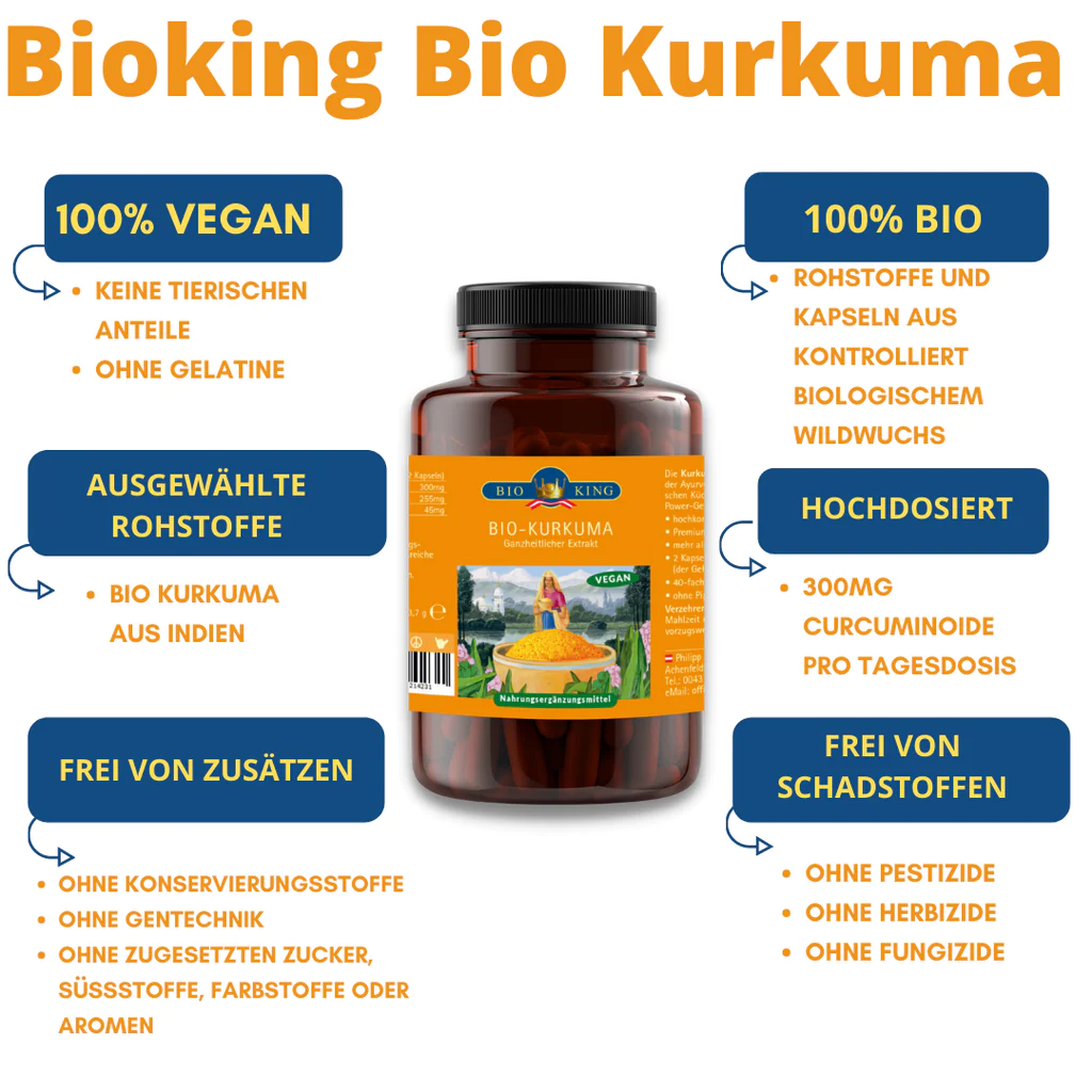 BioKing Kurkuma Ganzheitlicher Extrakt in 60 Kapseln