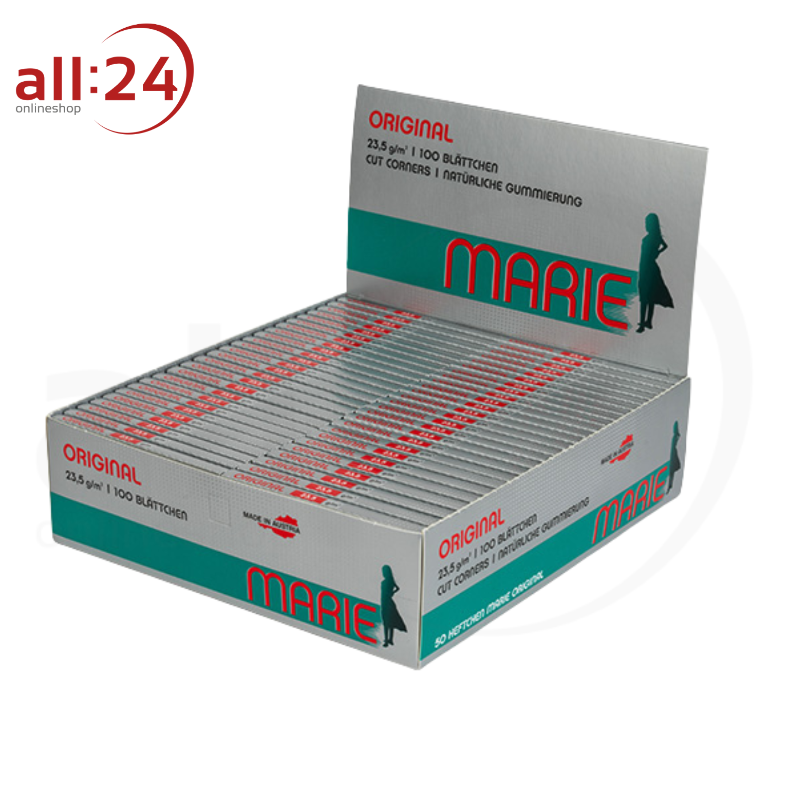 BOX MARIE Klassisch Original Zigarettenpapier - 50 Stück á 100 Blatt