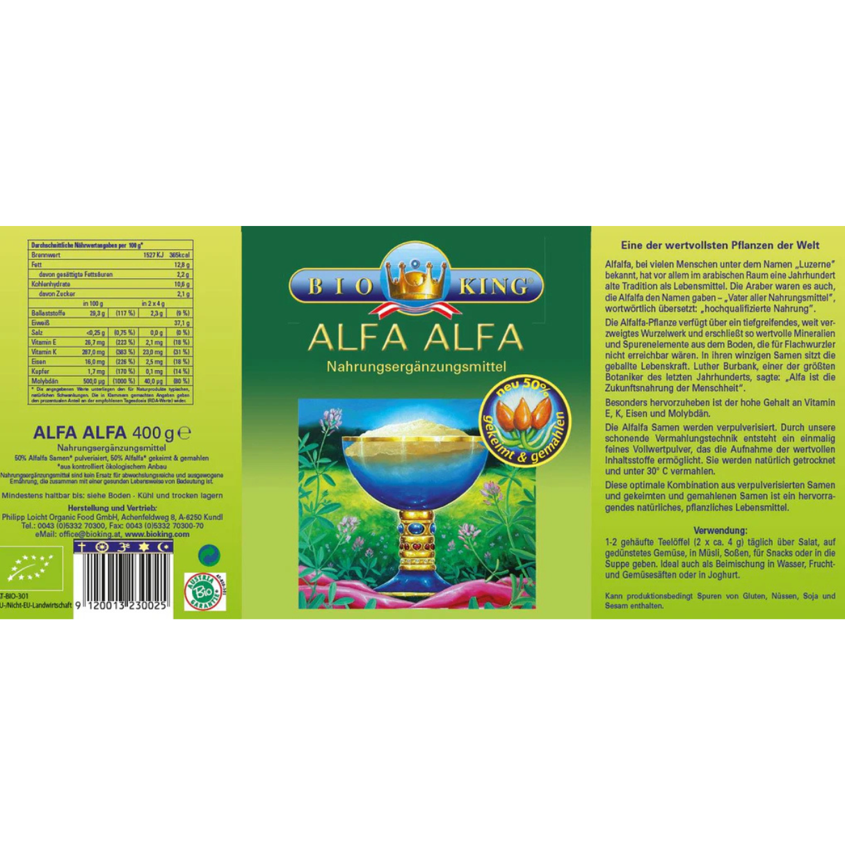 BioKing Bio Alfa Alfa gekeimt
