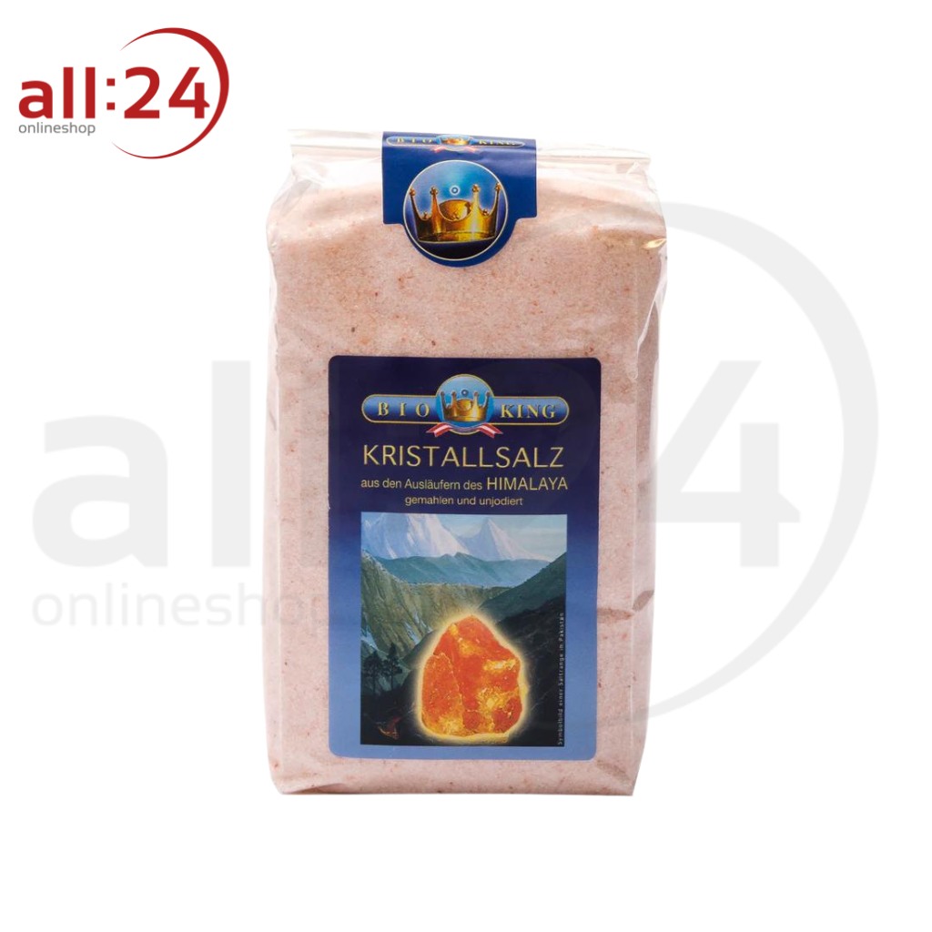 BioKing Kristallsalz aus den Ausläufern des Himalaya Fein Gemahlen