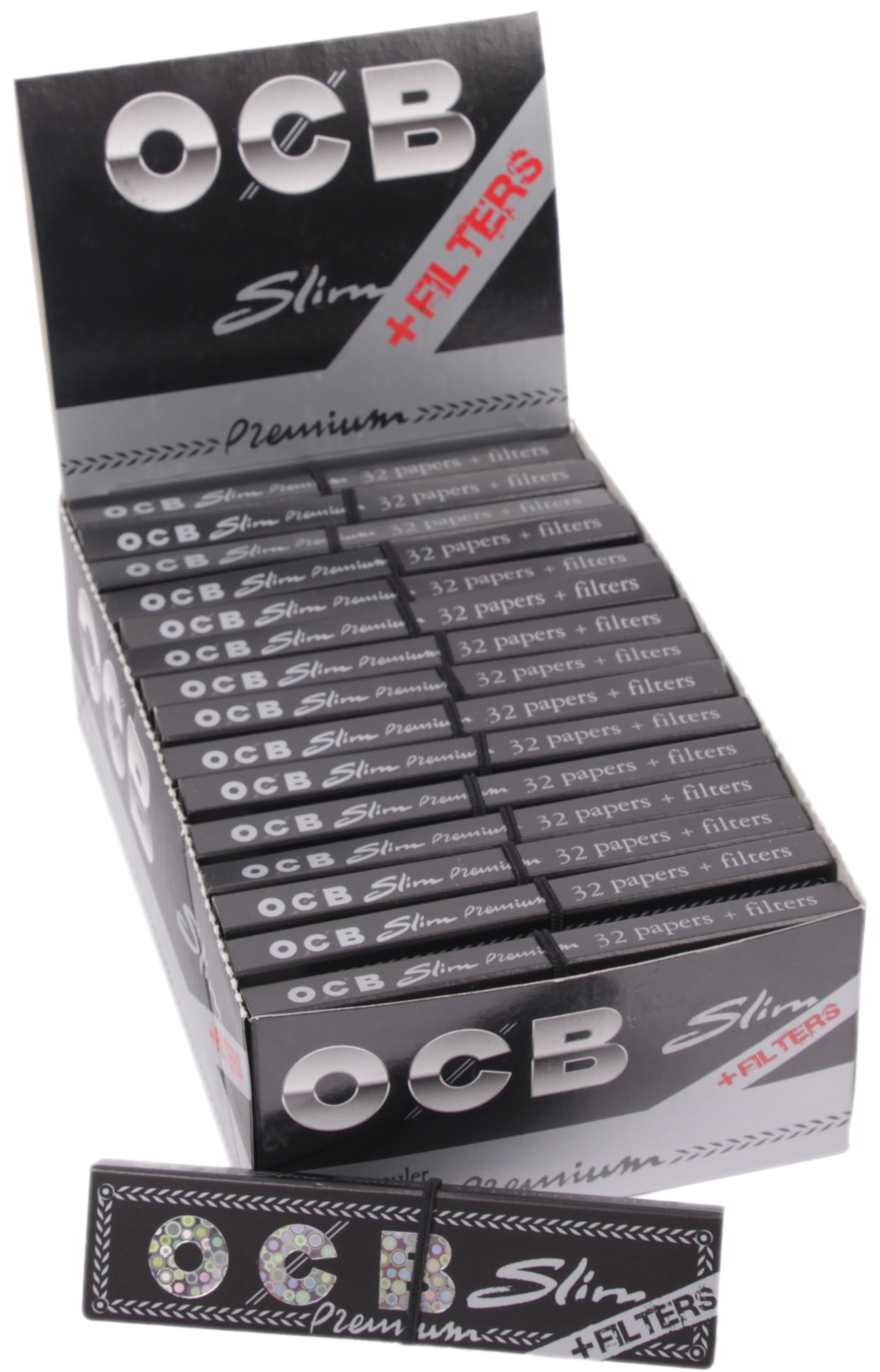 BOX OCB Premium King Size Slim Zigarettenpapier + TIPS, 32 Stück