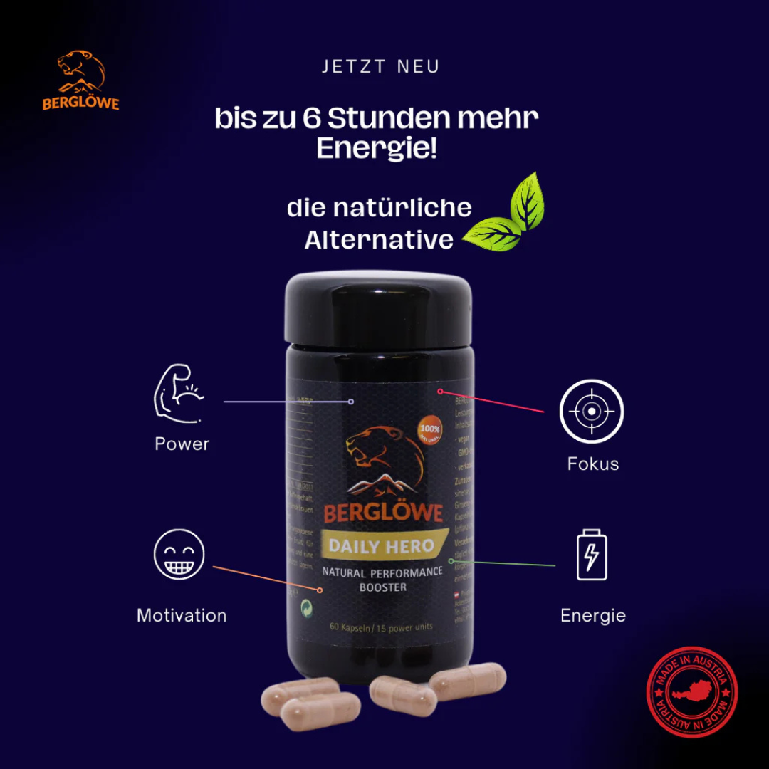 Berglöwe Daily Hero Natural Performance Booster 60 Kapseln