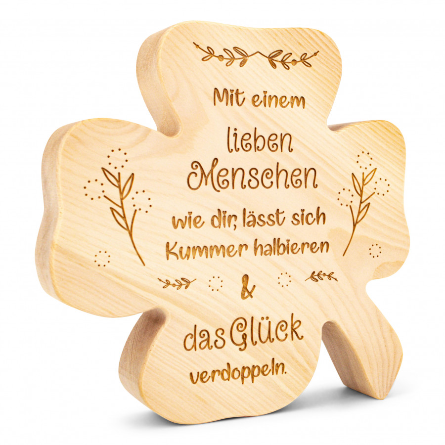 Zirbenkleeblatt Mit einem lieben Menschen
