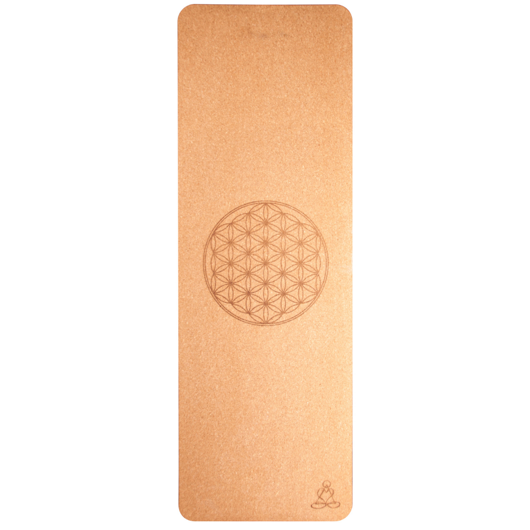 Yogamatte aus Kork Blume des Lebens TPE zweischichtig 6mm
