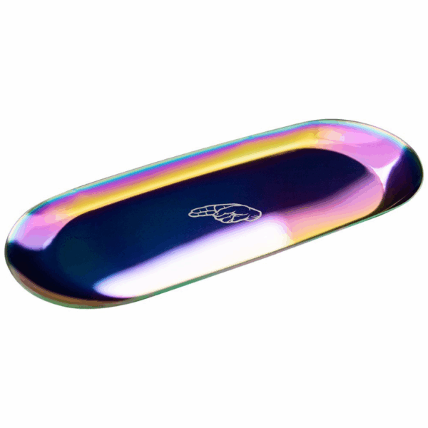 Hybrid Rolling Tray Tablett Edelstahl Rainbow Drehunterlage
