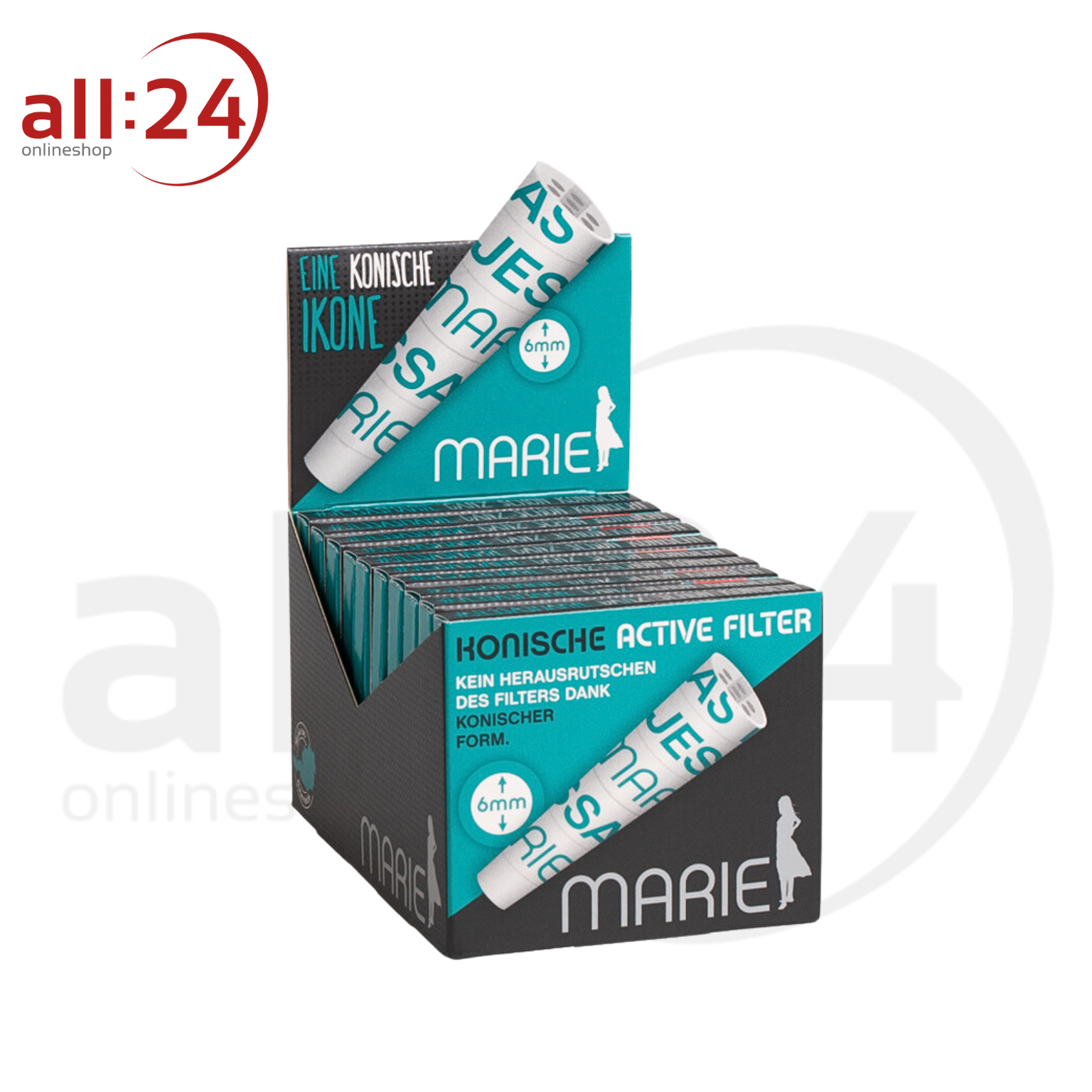 MARIE Active Filter Konisch 6mm - 20 Boxen à 10 Aktivkohlefiltern