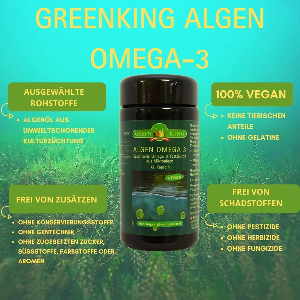 GreenKing Algen Omega 3 60 Kapseln Vegan