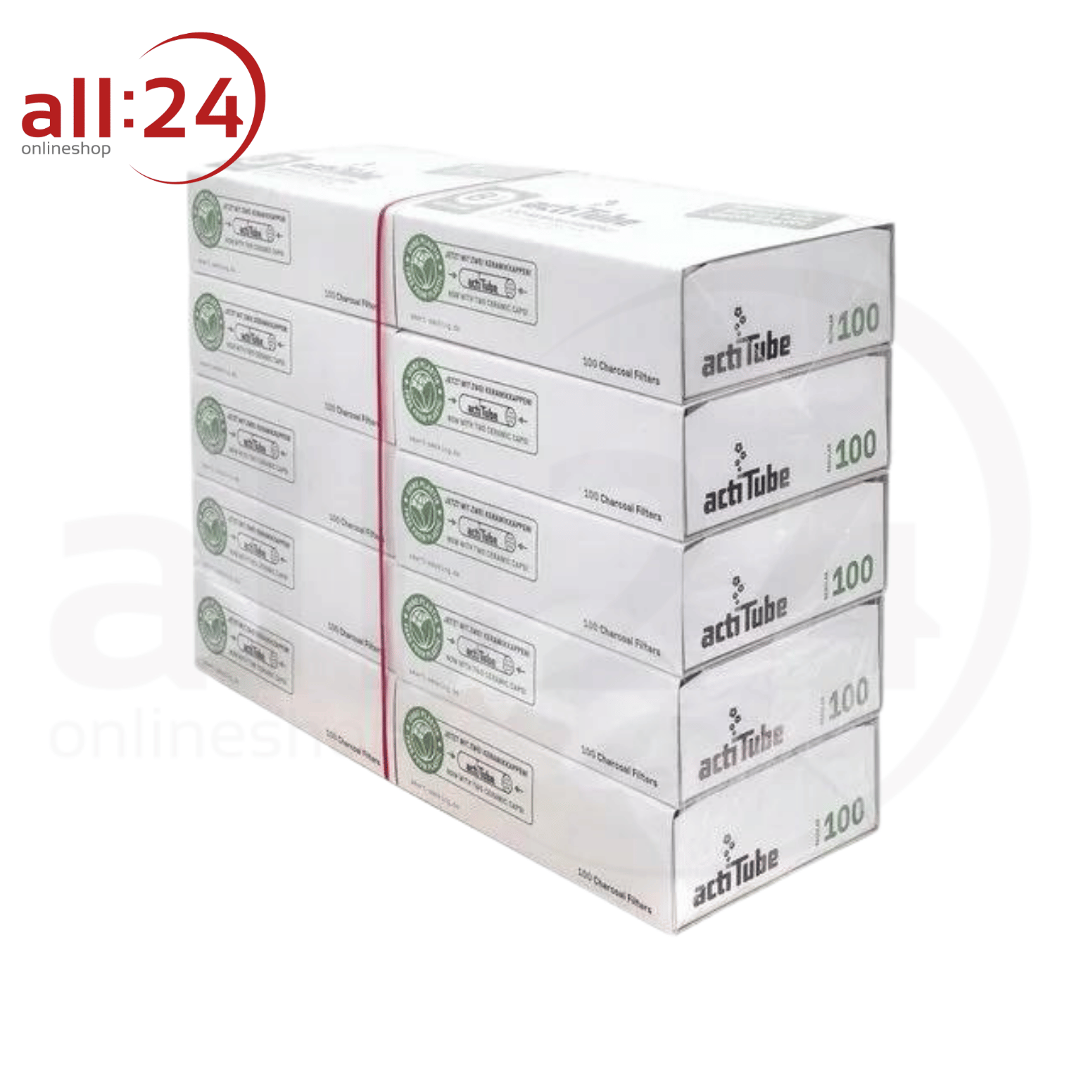 ActiTube Aktivkohlefilter 8mm - 10er Pack mit je 100 Stück