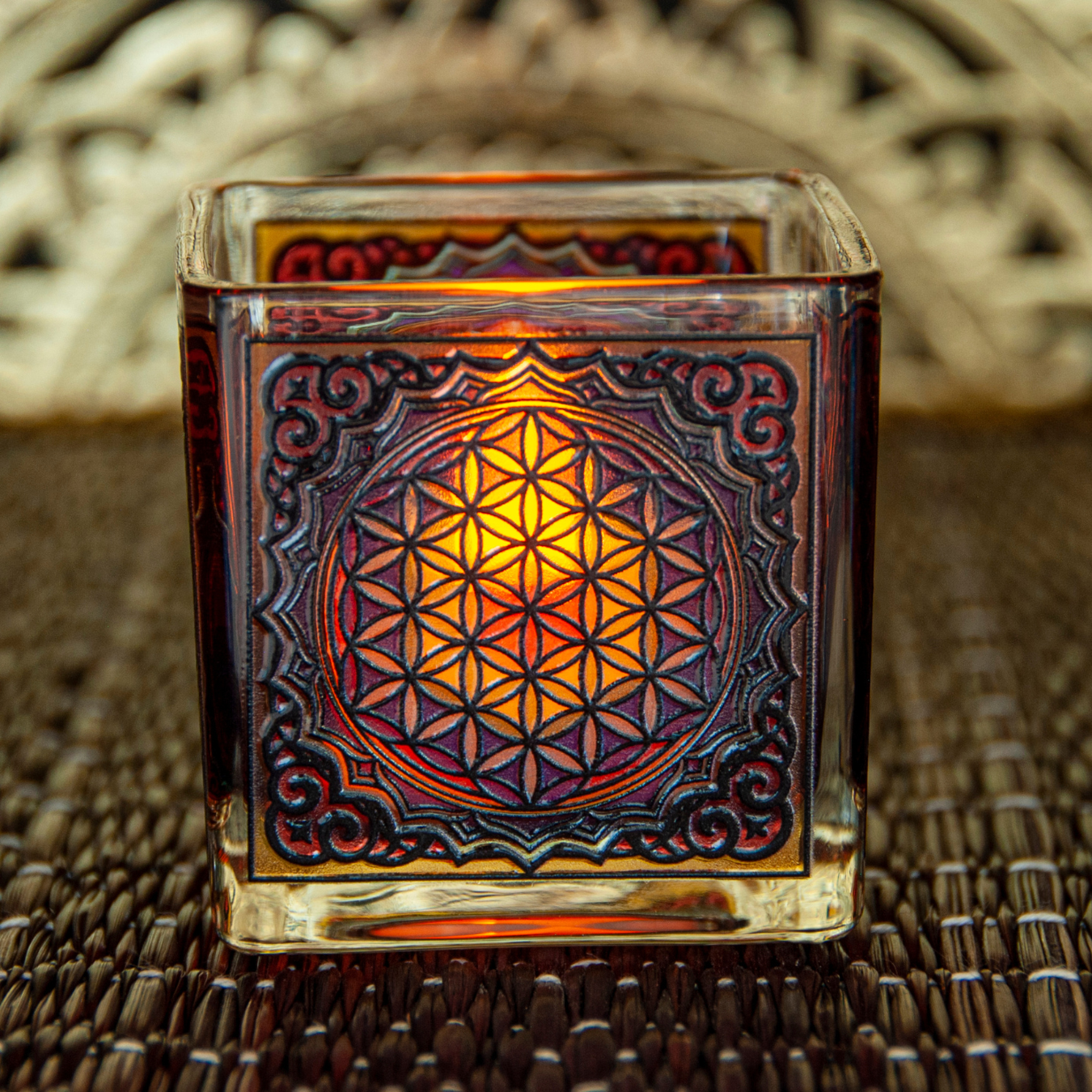 Berk Teelichtglas Blume des Lebens