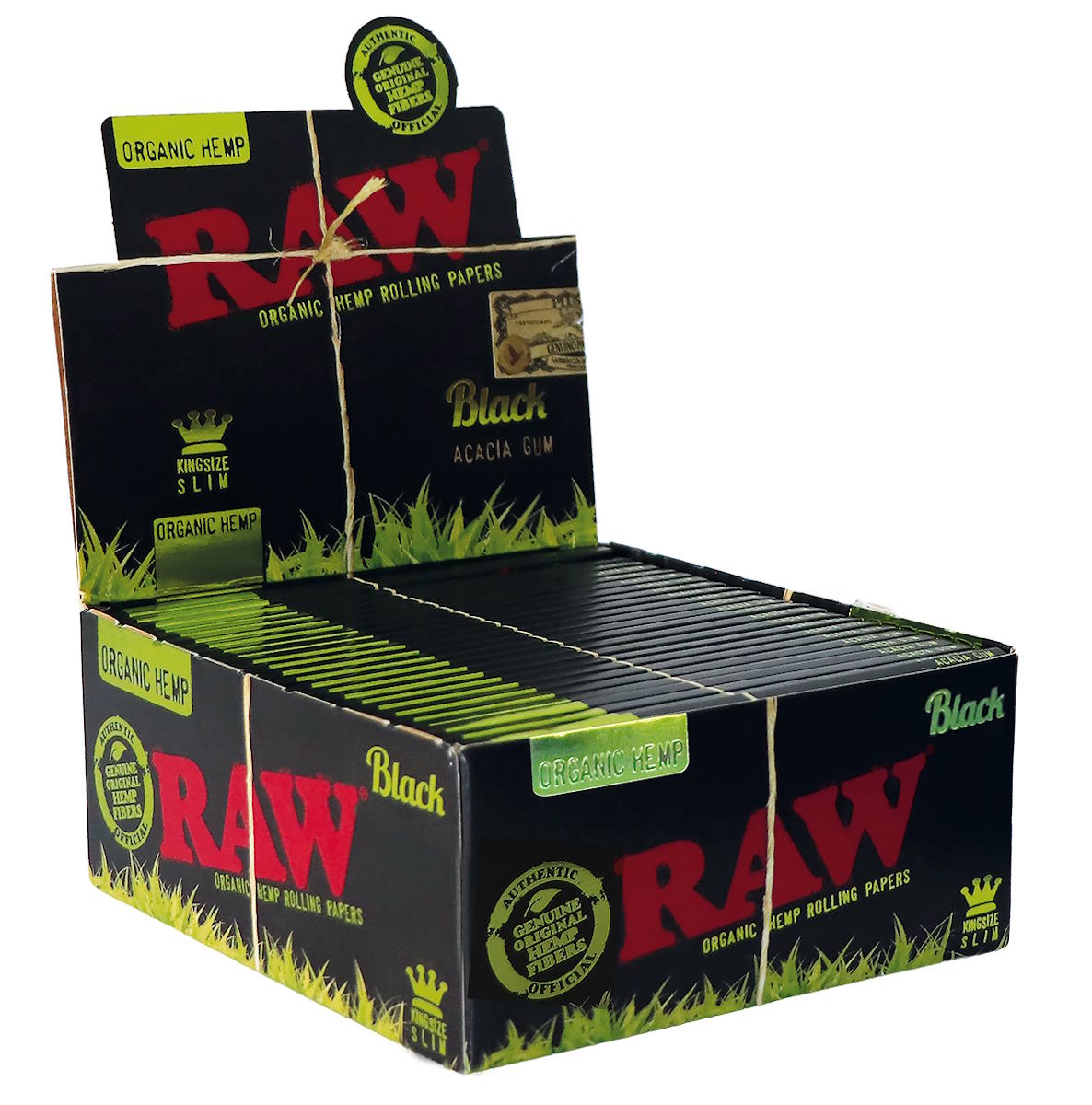 RAW Black Rolling Papers Organic Hemp King Size 50 Stück