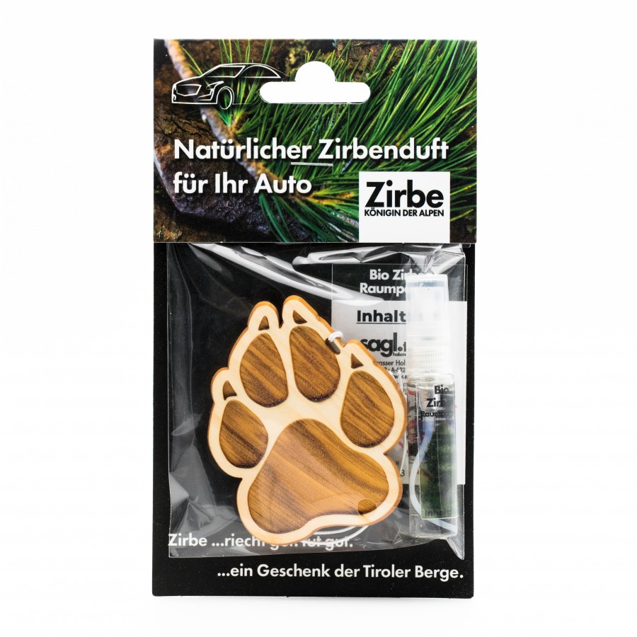 Autoduft aus Zirbe Anhänger Pfote
