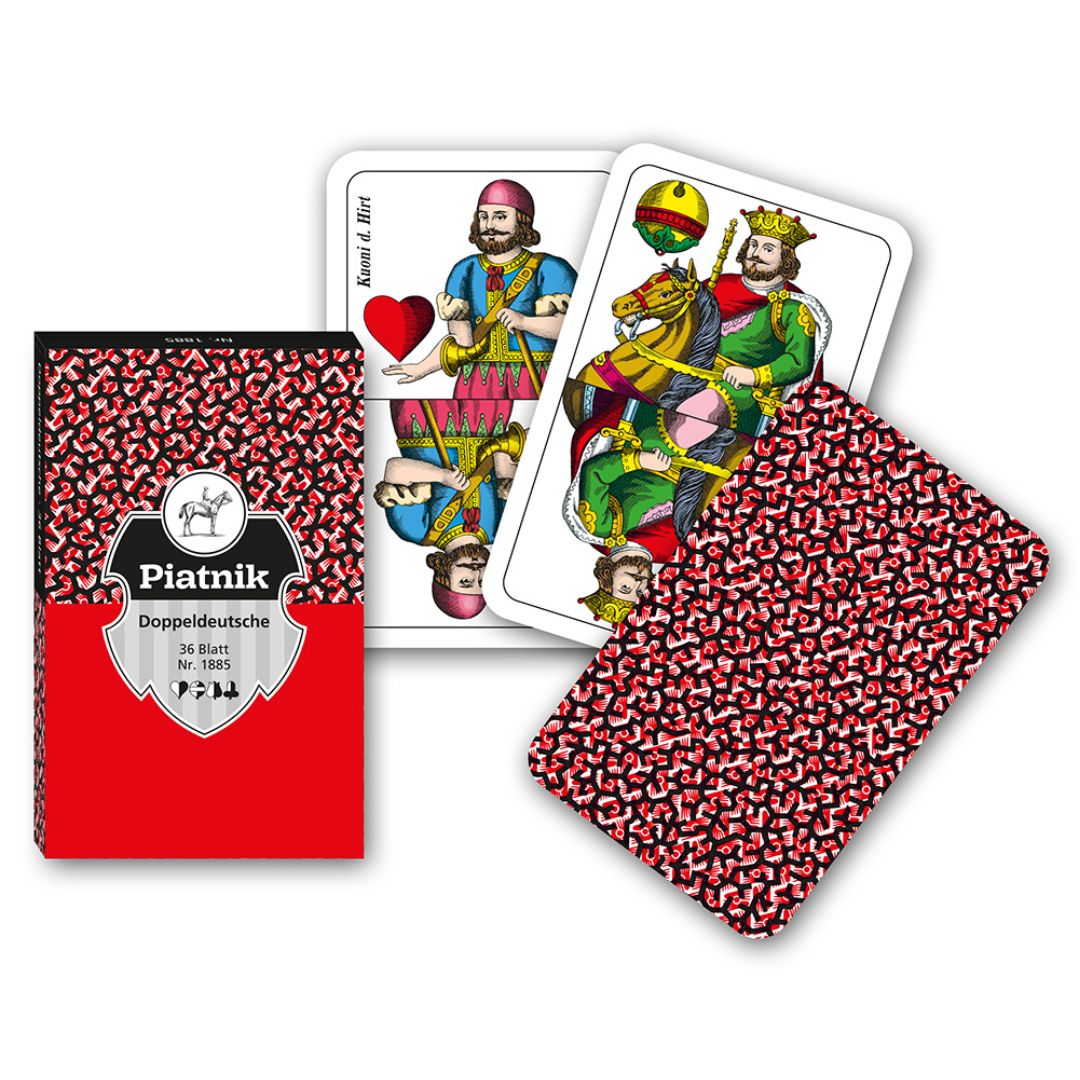 Piatnik Doppeldeutsche Rot 36 Blatt Spielkarten