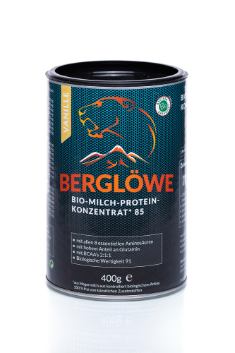 Berglöwe Bio Milch-Protein-Konzentrat 85 Vanille Geschmack 1000g