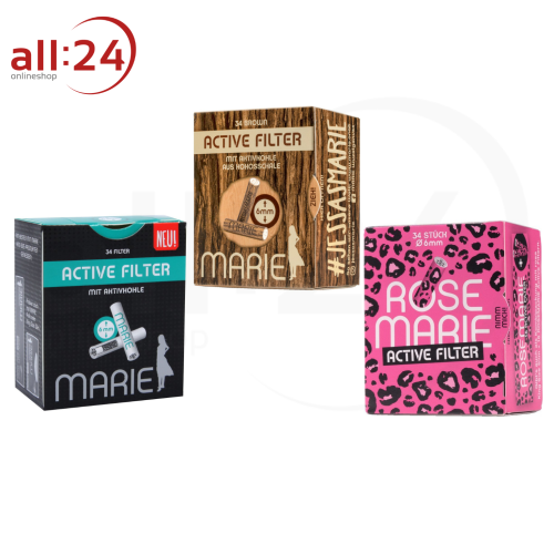 MARIE Active Filter 6mm Probierpaket - 1x Brown, Rose und Klassisch 