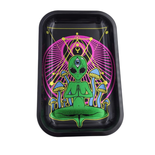 Fire-Flow Rolling Tray Metall Alien 27,4 x 17,5 x 2,2 cm 