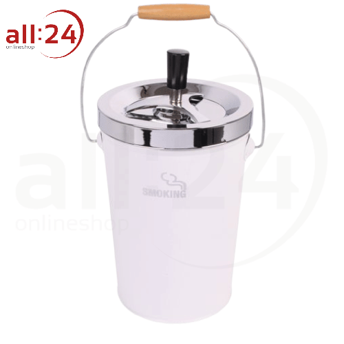 Aschenbecher Drehascher Smoking XXL Weiß 13cm 