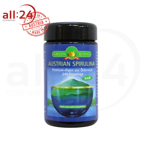 GreenKing Bio Spirulina-Algen aus Österreich, 240 Presslinge 