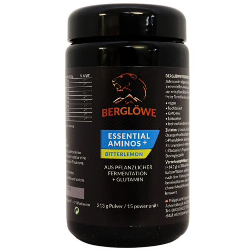 Berglöwe 213g Essential Aminos + Glutamin Vorteilspaket 2 plus 1 Shaker Gratis 