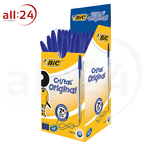 Vorteilspack: BIC Kugelschreiber Cristal Blau 1.0 mm - 50 Stück 