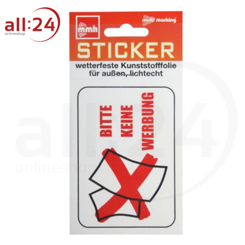 Sticker Bitte keine Werbung Wetterfest Groß 