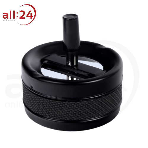 Aschenbecher Drehascher PVC Band Carbon Schwarz 9 cm ⌀ 